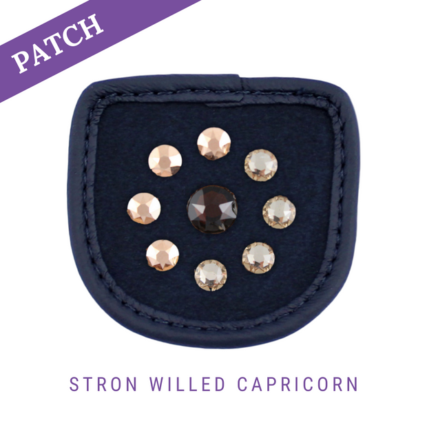 Strong Willed Capricorn Riding Glove Patch blue