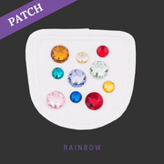 Rainbow riding glove patch white