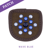 Wave blue riding glove patch brown